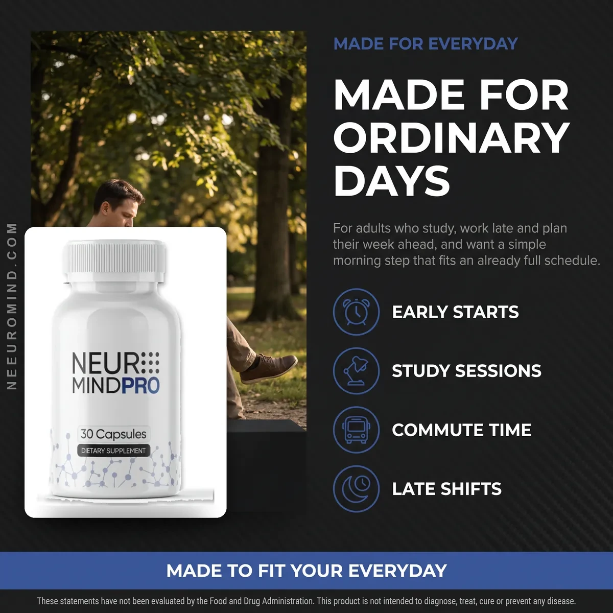 Who NeuroMind is for: adults who study, work long hours and want a simple daily focus habit